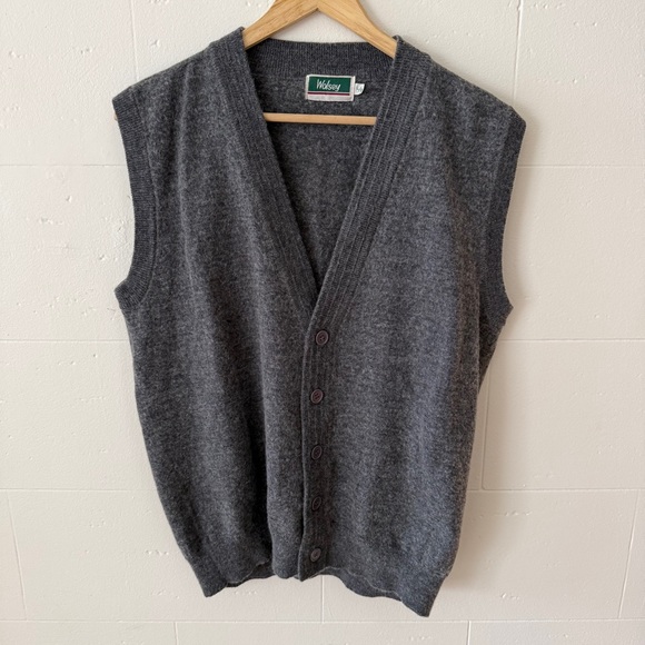 Jackets & Blazers - 17 ✏️Vintage Wolsey | Size Large | Dark Grey Sweater Vest Grandpa Core Academia